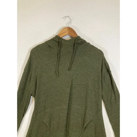 Rosegal Hoodie Dress Womens Large Olive Green Ribbed Handkerchief Hem Goth Boho - Picture 4 of 10